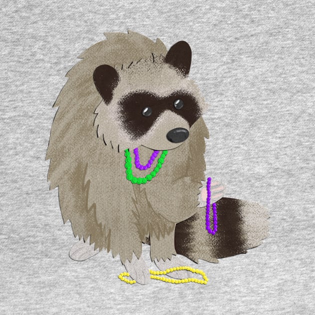 Paper craft Mardi Gras raccoon by Black Squirrel CT